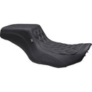 Mustang Squareback 2-Up Seat for Harley 24-25 Touring Road Glide / Street Glide / Black / Gray / Front Double Diamond / Gripper  - Customhoj