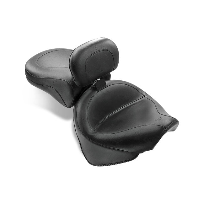 Mustang Wide Touring 2-Up Seat for Yamaha 99-11 Dragstar XVS 1100 Custom / Plain / With backrest  - Customhoj