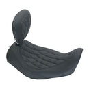 Mustang Wide Tripper Solo Seat for Harley 06-17 Dyna (excl. 14-17 Fat Bob) / Double Diamond / Black / With backrest  - Customhoj
