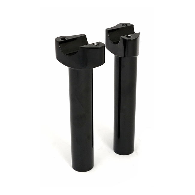 OEM Style Forged Aluminium Straight Handlebar Risers without Top Clamp Black / 6.5" (16.5cm)