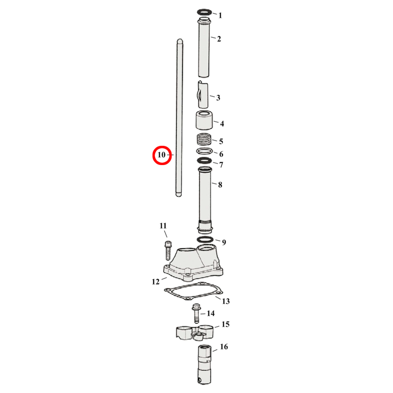 Pushrod Parts Diagram Exploded View for Harley Milwaukee Eight 10) See pushrods and pushrod covers separately.