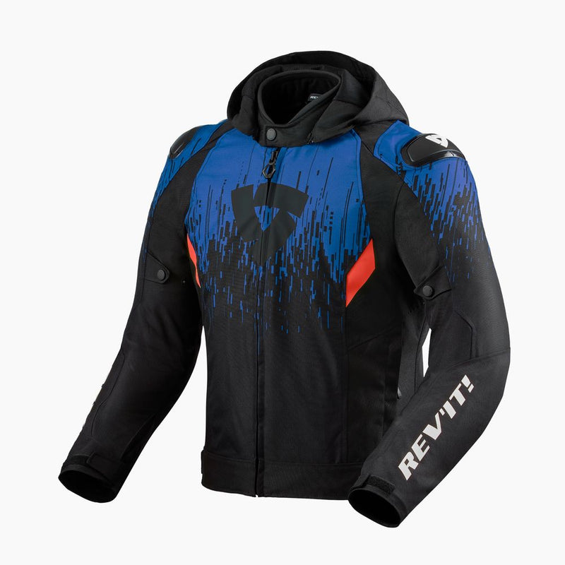 REV'IT! Quantum 2 H2O Motorcycle Jacket Black/Blue / S