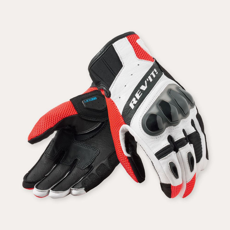 REV'IT! Ritmo Motorcycle Gloves Black/Neon Red / S  - Customhoj