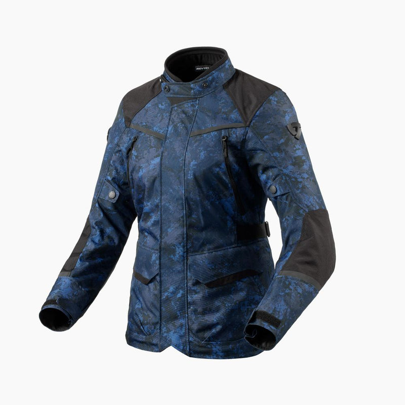 REV'IT! Voltiac 3 H2O Ladies Motorcycle Jacket Camo Blue / 34