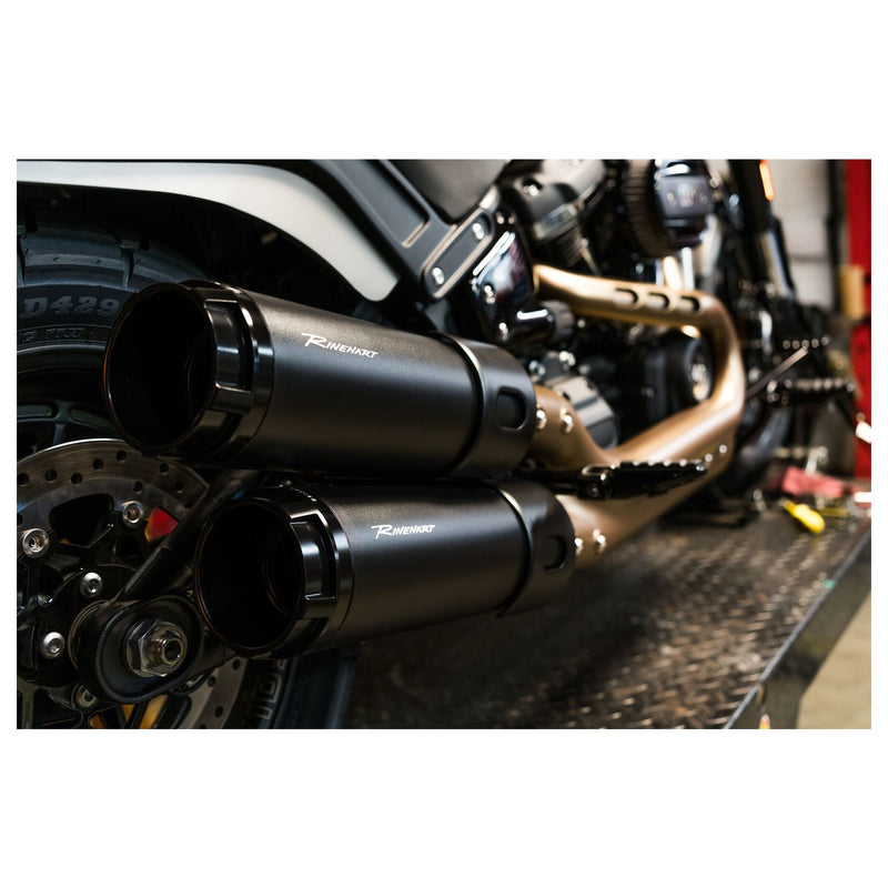 Rinehart 4.5" Fat Bob Slip-On Mufflers Black for Harley 18-24 FXFB Fat Bob (read note)