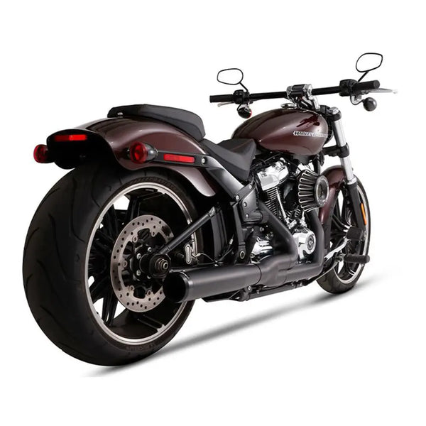 Sistema di scarico Rinehart 2-into-1 nero M8 per Harley