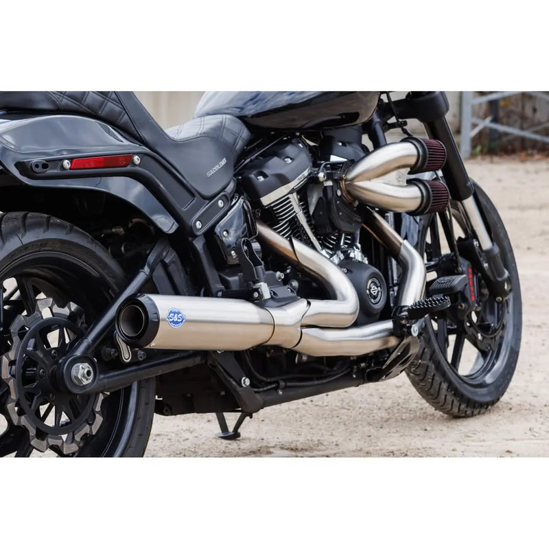 S&S Qualifier Stainless Steel 2-into-1 Exhaust System for Harley 18-24 Softail (excl. FXLRST) / Stainless  - Customhoj