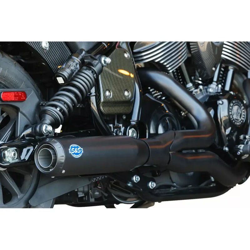 S&S Qualifier Stainless Steel 2-into-1 Exhaust System for Indian 22-24 Chief / Black  - Customhoj