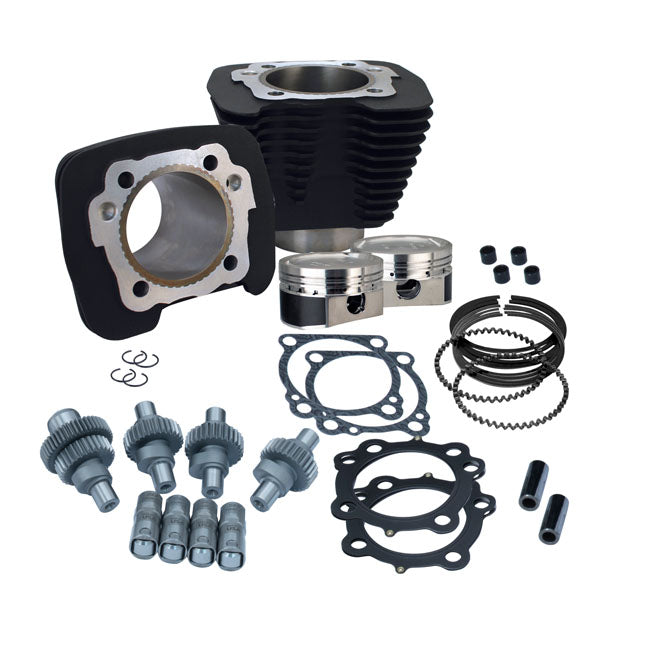 S&S Sportster 1250cc Hooligan Power Package for Harley 00-22 XL Sportster with 1200cc engine / Wrinkle Black