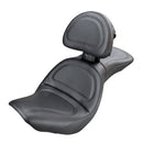 Saddlemen Explorer Touring Seat for Harley 96-03 Dyna Wide Glide / Plain Black / With Backrest  - Customhoj