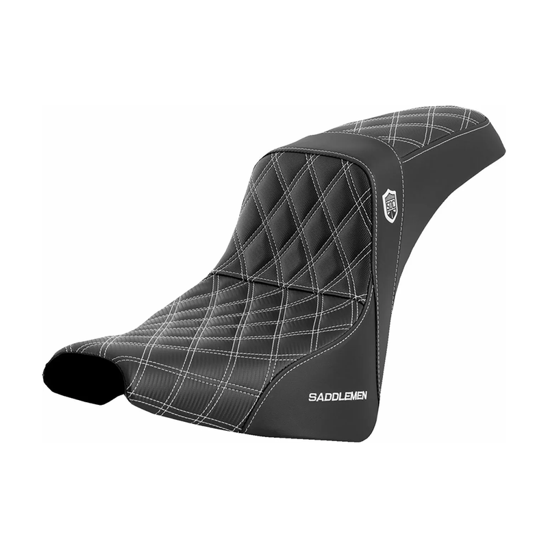 Saddlemen Pro SDC Performance Gripper Lattice Stitch Seat for Harley 18-25 Softail Street Bob / Standard / Without backrest / Black / White  - Customhoj