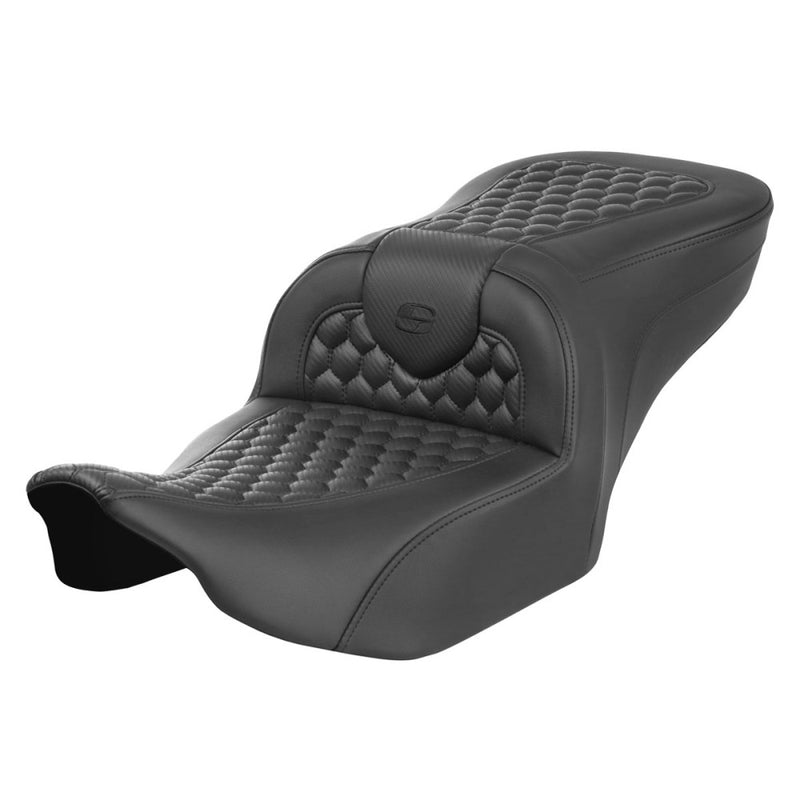 Saddlemen Roadsofa Honeycomb Seat for Harley 24-25 Touring Road Glide / Street Glide / Black / Without heating / Without backrest  - Customhoj