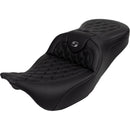 Saddlemen Roadsofa Plain Seat for Harley 08-25 Touring (excl. 23-25 CVO; 24-25 Road Glide / Street Glide) / Black / Dark Gray / Without heating / With backrest  - Customhoj