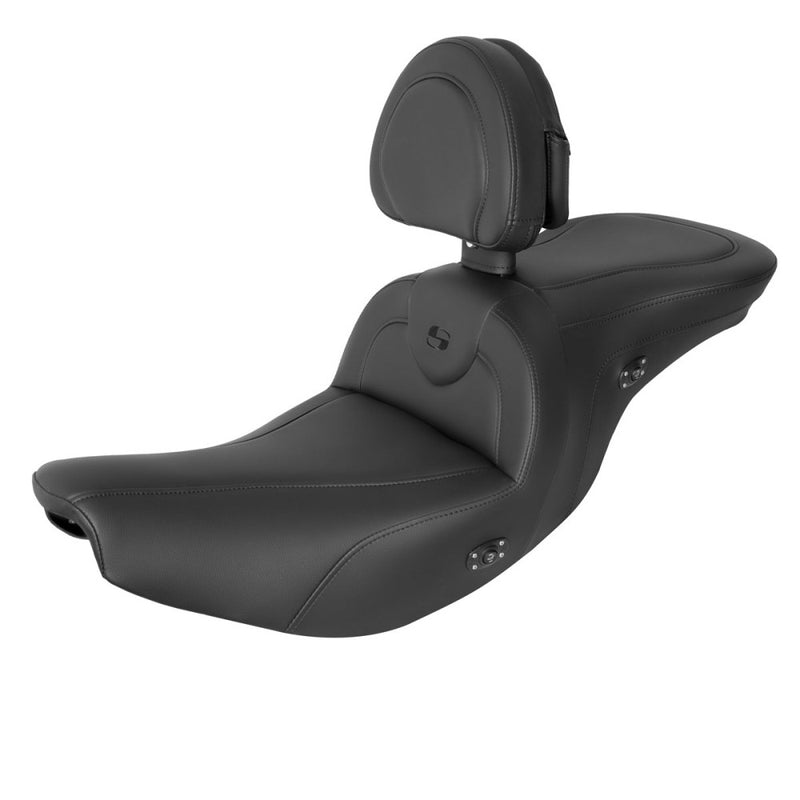 Saddlemen Roadsofa Plain Seat for Indian 14-24 Chief Classic / Vintage / Dark Horse / Black / With heating / With backrest  - Customhoj