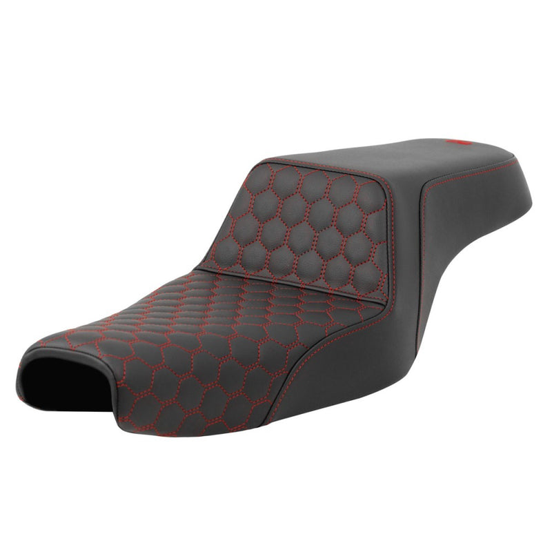 Saddlemen Step-Up Honeycomb for Harley 04-22 XL Sportster (with 7.9 / 12.5 liter tank) / Black / Red  - Customhoj