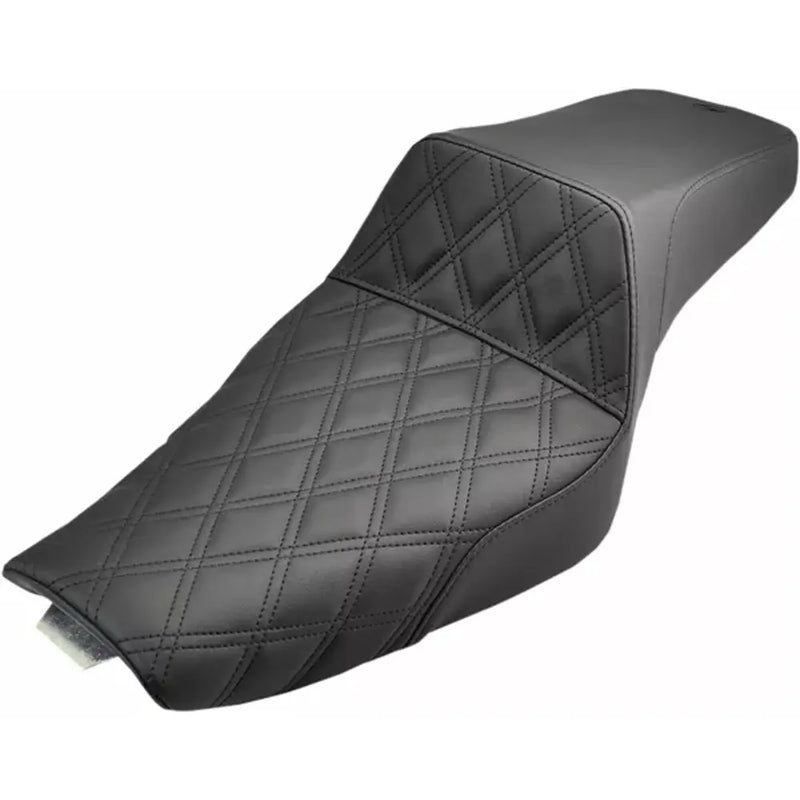 Saddlemen Step-Up Motorcycle Seats for Harley 04-22 XL Sportster (with 12.5L or 7.9L tank) / Black / Front Lattice Stitch