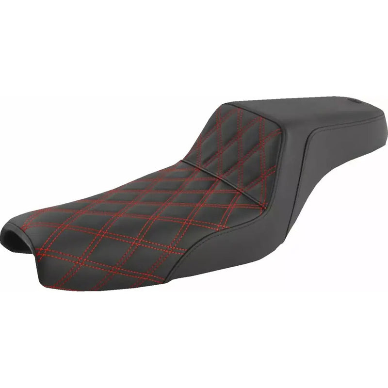 Saddlemen Step-Up Red Lattice Stich Seat for Harley 04-22 XL Sportster (with 17L tank)