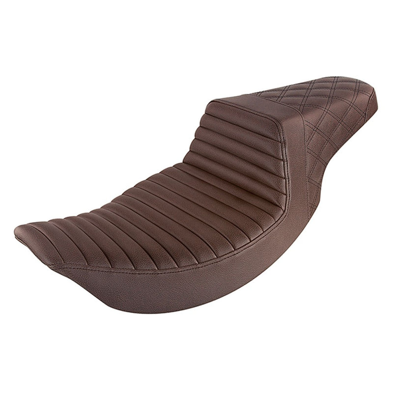 Saddlemen Step-Up Tuck-n-Roll / Lattice Stitch for Harley 97-07 Touring Road King / Street Glide (excl. Road King Custom) / Brown / Black  - Customhoj