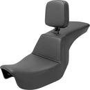 Saddlemen Tour Step-Up Motorcycle Seat for Harley 06-17 Dyna / With Backrest / Plain Black  - Customhoj
