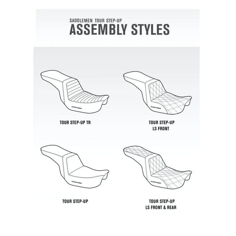 Saddlemen Tour Step-Up Motorcycle Seat for Harley  - Customhoj