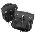 Samwel 36-43 Style Leather Saddlebags for Harley 36-57 rigid Big Twin (Replaces OEM: 11785-36 / 11785-36B) / Black  - Customhoj