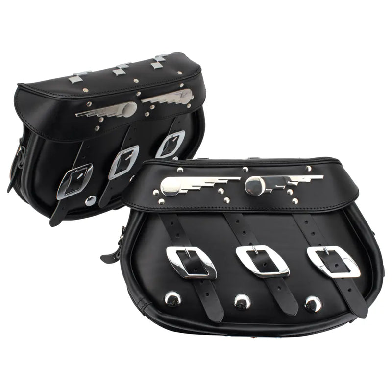 Samwel Speedking Leather Saddlebags for Harley 84-17 Softail  - Customhoj
