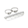 Slotted Universal Motorcycle Exhaust Heat Shield Chrome  - Customhoj