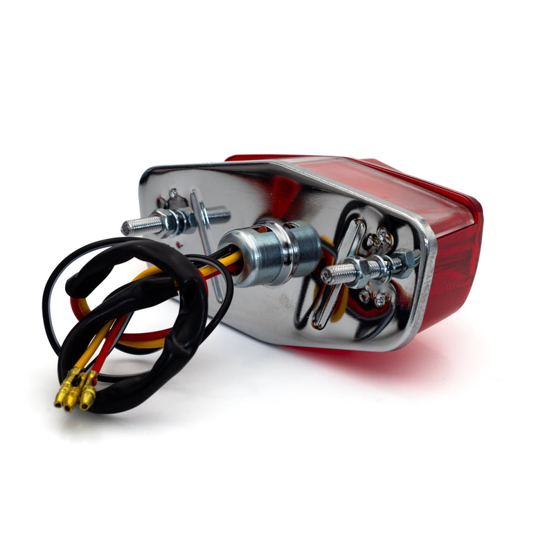 SMP Lucas Custom Motorcycle Taillight Chrome  - Customhoj