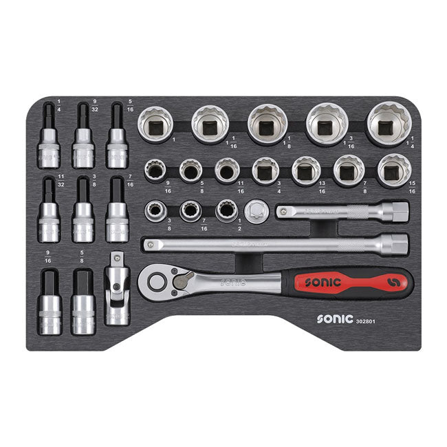 Sonic Socket Set Sonic Combination Socket 1/2'' Set US Sizes Customhoj