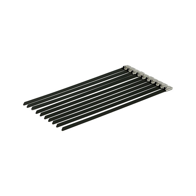 Stainless Steel Tie Wraps 10-pack Black stainless / 8" (20.3cm)  - Customhoj
