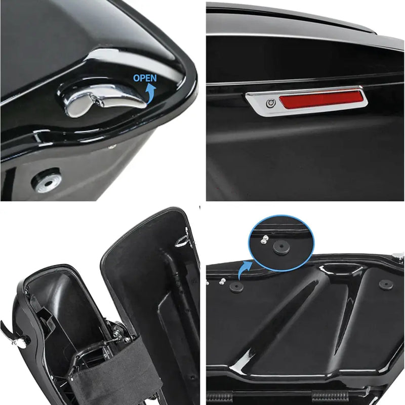 Zodiac Borse rigide da 4" allungate per Harley