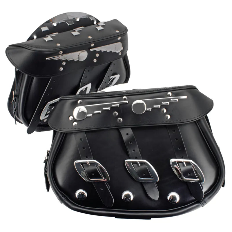 Samwel Borse laterali in pelle Speedking per Harley