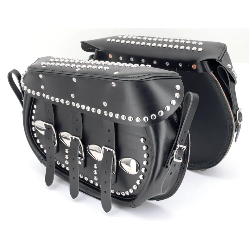 Samwel Borse laterali in pelle King per Harley