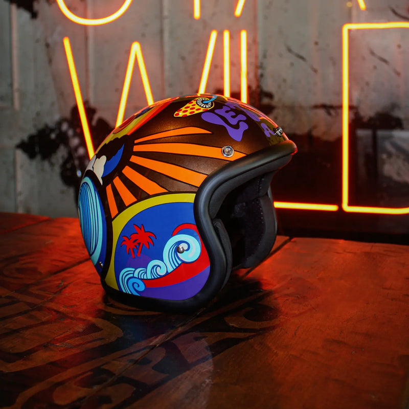 DMD Casco da moto aperto personalizzato retrò