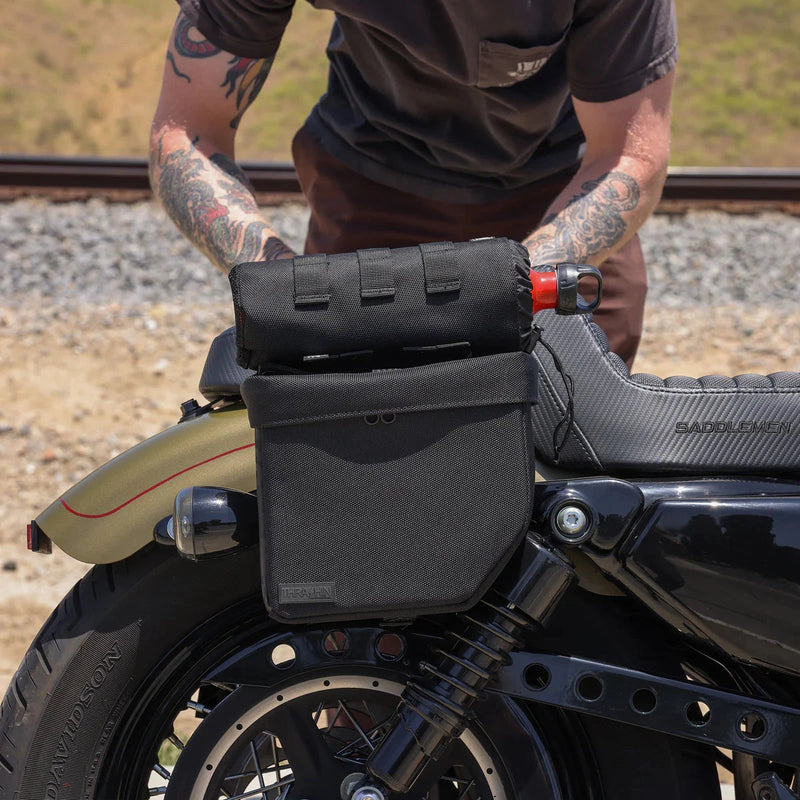 Thrashin Supply Mini Essential 8L Throw-Over Motorcycle Saddlebag Set  - Customhoj
