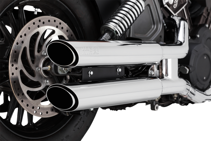 Vance & Hines Twin Slash 3" PCX Slip-On Mufflers for Indian 15-24 Scout / Chrome