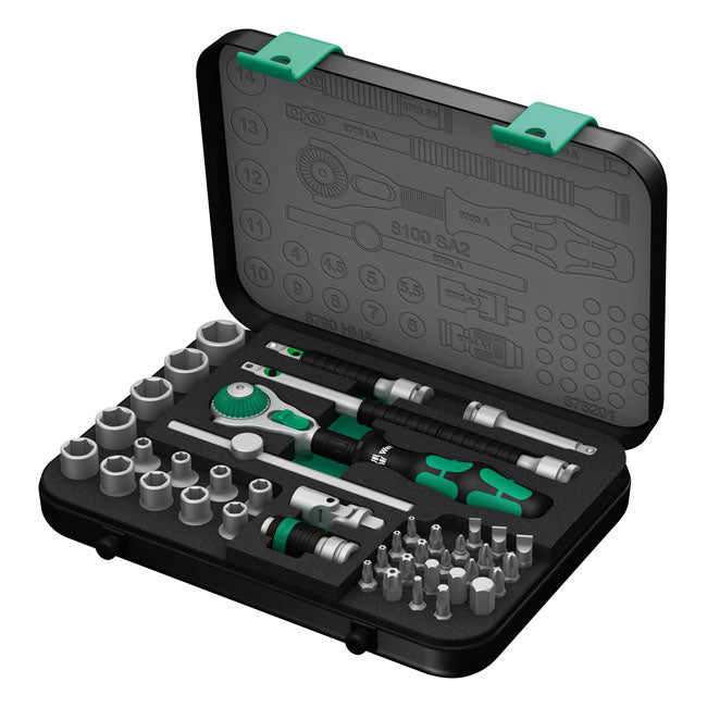 Wera Socket Set Wera Zyklop Speed Ratchet Kit 1/4" Drive 42-pcs Metric Sizes Customhoj