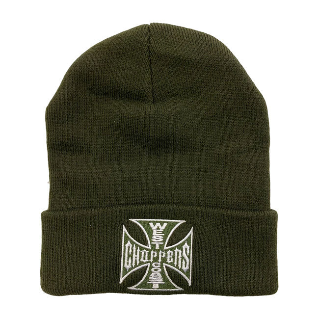 West Coast Choppers Beanie Dark Olive West Coast Choppers OG Roll-up Beanie Customhoj