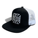 West Coast Choppers OG Cross Flatbill Cap Black/White  - Customhoj