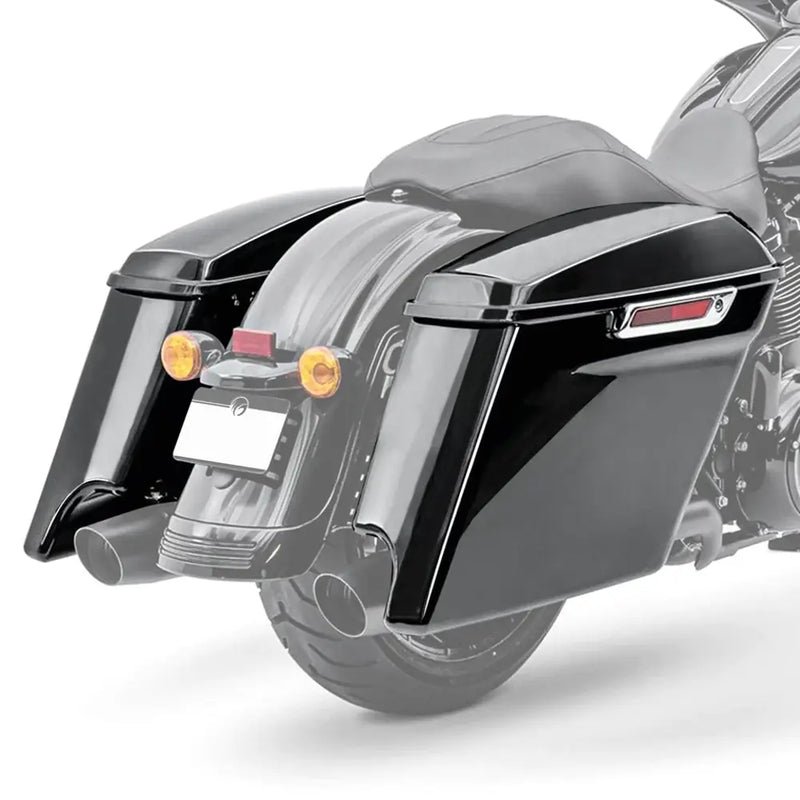 Zodiac 4" Stretched Hard Saddlebags for Harley  - Customhoj