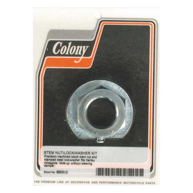 COLONY Övriga reservdelar framgaffel Förzinkad Colony Fork Stem Nut & Washer Kit. FL 49-84; FXWG 80-86; FXST 84-15; FXSB 13-17; FXDWG 93-17; Dyna 06-17; FLT / Touring 80-13 Customhoj