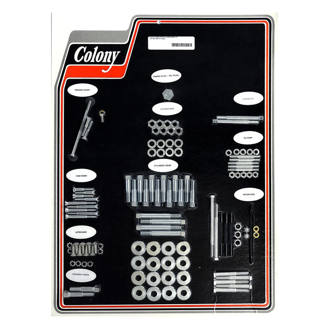 COLONY Skruvkit Harley 54-56 K MODELS / Förzinkad (OEM Stil) Colony Motor Screw Set HD 30-85 Customhoj