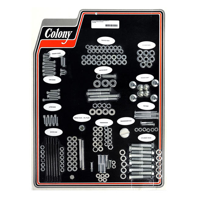 COLONY Skruvkit Harley 79-80 SHOVEL / Förzinkad (OEM Stil) Colony Motor Screw Set HD 30-85 Customhoj