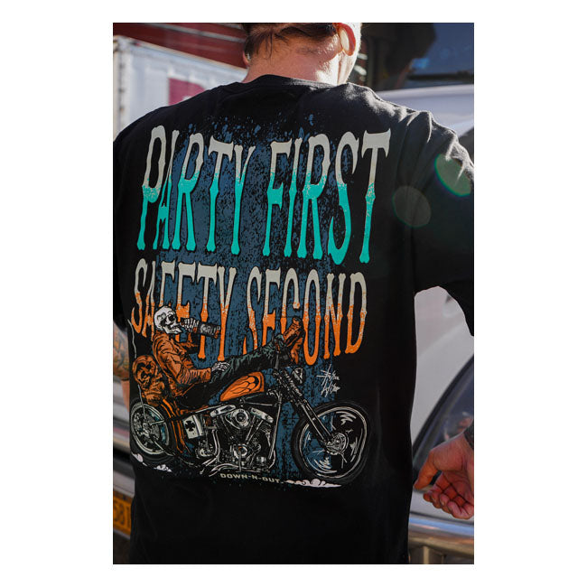 Down-n-Out T-shirt Down-n-Out Safety Second T-shirt Svart Customhoj