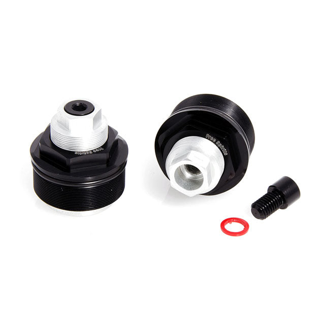 FREE SPIRITS Fork tube caps Free Spirits Fork Spring Pre-Load Adjusters. 49mm. HD 02-17 Customhoj