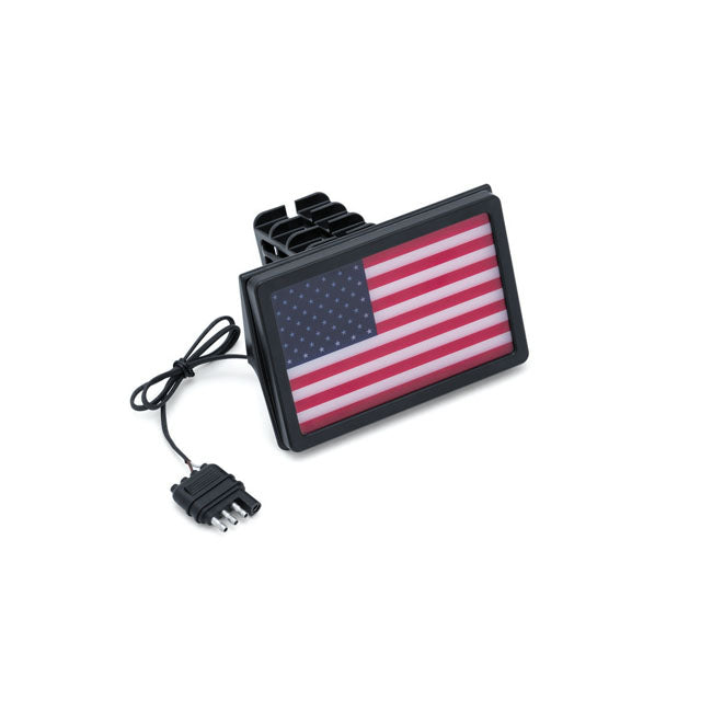 KURYAKYN Dragkrok Kuryakyn Freedom flag LED receiver hitch cover Svart Customhoj