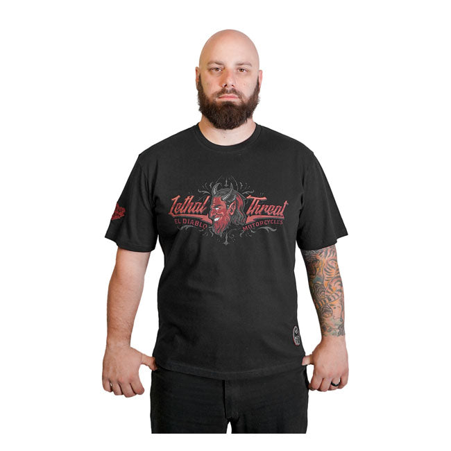 LETHAL THREAT T-shirt Lethal Threat El Diablo T-shirt Svart Customhoj