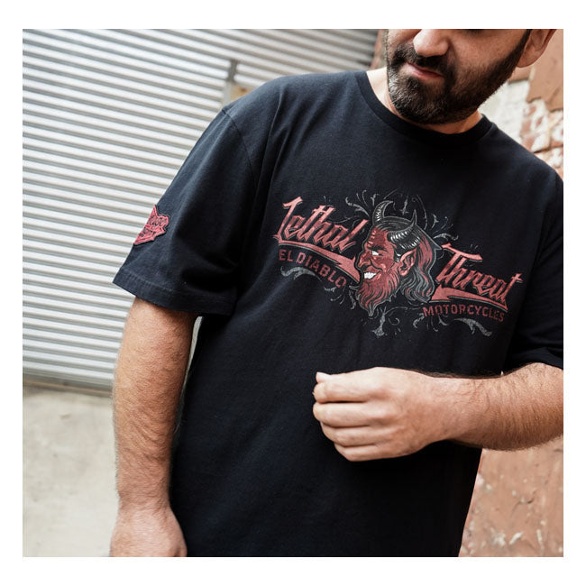 LETHAL THREAT T-shirt Lethal Threat El Diablo T-shirt Svart Customhoj