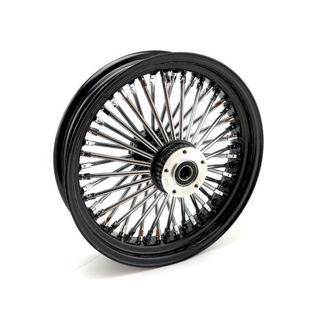 MCS Framhjul ekrat 16" MCS Radial 48 fat spoke framhjul 3.50 x 16 DF svart. TUV Customhoj