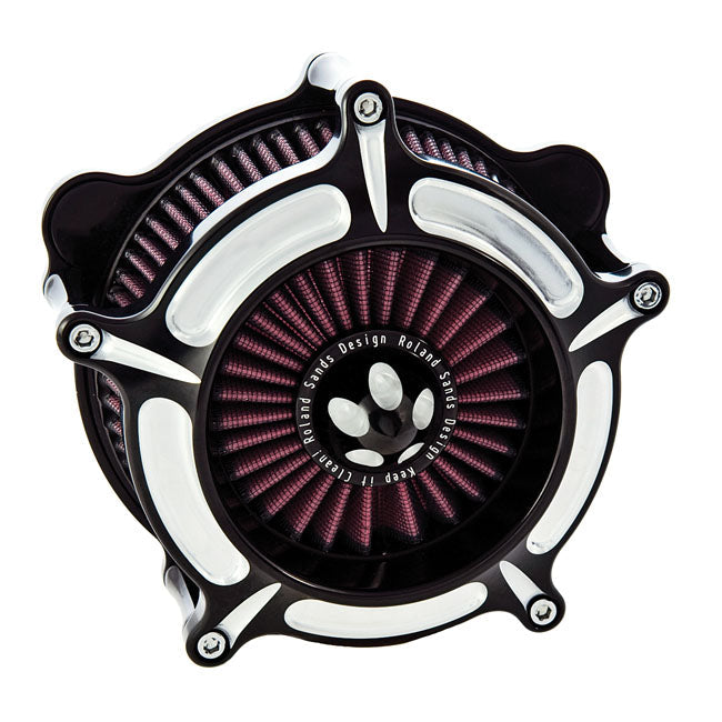 Roland Sands Design Air Cleaner Harley 18-22 Softail; 17-22 Touring; 17-22 Trikes / Black Contrast Roland Sands Designs Turbine Air Cleaner for Harley Customhoj